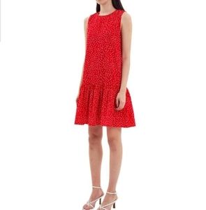 NWT A-Line shift dress with ruffled hemline, w/ adjustable tie at neck sz S/M